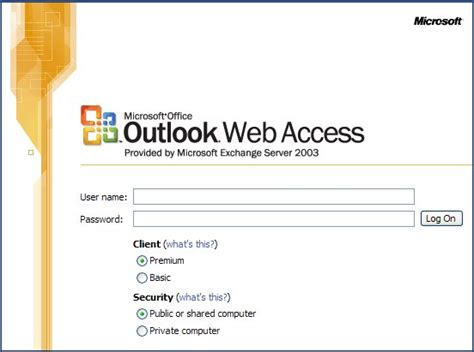 Microsoft Outlook Web Access .
